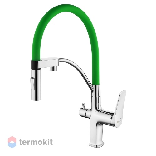 Смеситель для кухни Lemark Comfort хром/зеленый LM3074C-Green