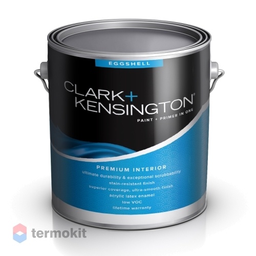 Clark+Kensington Premium Eggshell, Интерьерная высокопрочная полуматовая краска с керамическими микрогранулами, прозрачная база, 3.78 л 