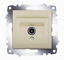 Телевизионная розетка проходная TV с экранированием ABB Cosmo титаниум 619-011400-272
