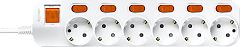 Удлинитель Anam Legrand e-Fren 6 с выключателем+ индивидуальным выкл.,шнур 4.5м, 16A, 250V