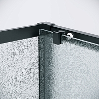 Душевой уголок Grossman Cosmo 1950x1000x800 (стекло шиншилла) левый черный матовый 120.K33.02.1080.21.02
