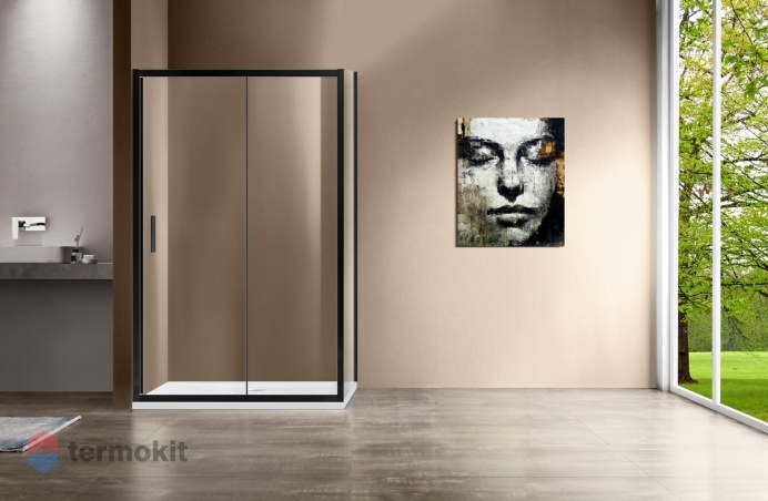 Душевой уголок Vincea Garda 1900x1400x900 черный VSR-1G9014CLB