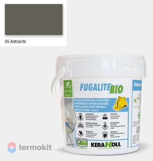 Затирка Kerakoll Fugalite Bio эпоксидная 05 Antracite 3кг