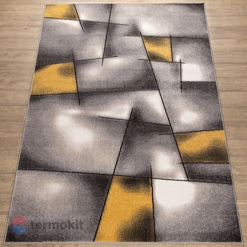 Ковёр Kitroom Фиеста 120x170 прямоугольный серый/желтый 36301 37225