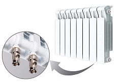 БиМеталлический радиатор Rifar Monolit Ventil 350 \ 12 секций \ 50мм с нижним правым подключением 