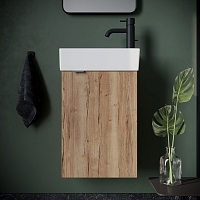 Тумба под раковину SANCOS Mini 35 подвесная, правая дуб галифакс натуральный MN35EGR УЦЕНЕННЫЙ