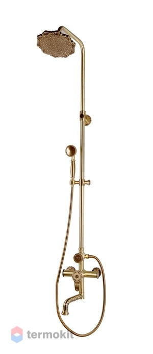 Душевая система со смесителем, верхним и ручным душем Bronze de Luxe средний излив, лейка цветок, 10120PF