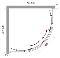 Душевой уголок BelBagno UNO 1950x800x800 хром UNO-195-R-2-80-C-Cr