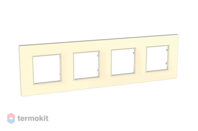 Рамки Schneider Electric Unica Quadro 4 поста горизонтальная бежевая MGU2.708.25