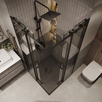 Душевой уголок Grossman Classic 1950x900x900 черный матовый 300.K33.04.9090.21.00