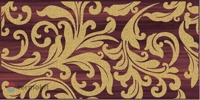 Керамическая плитка Ceramica Classic Ампир Декор бордовый 25х50