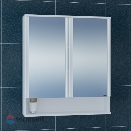 Зеркальный шкаф СанТа Вегас 80 подвесной белый глянец 700180