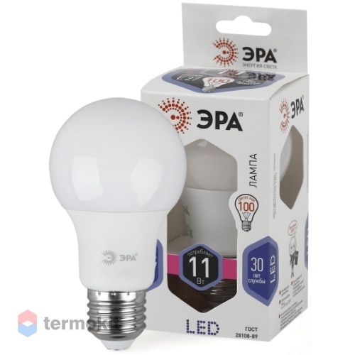 Лампа светодиодная ЭРА LED A60-11W-860-E27 диод, груша, 11Вт, хол, E27, 10 шт