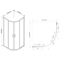 Душевой уголок Vincea Garda 1900x900x900 черный VSQ-1G900CLB