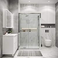 Душевой уголок Grossman Cosmo 1950x1000x1000 (стекло шиншилла) левый хром 120.K33.02.1010.10.02