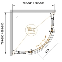Душевой уголок Cezares Eco 1900x900x900 (рифленое стекло) хром ECO-O-R-2-90-P-Cr