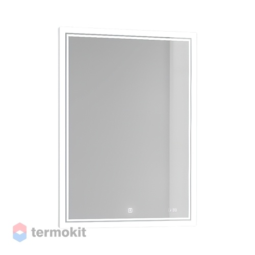 Зеркальный шкаф Jorno Slide 60 с подсветкой и часами антрацит Sli.03.60/A