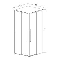 Душевой уголок Vincea Slim-N 1950x1000x800 вороненая сталь VSS-4SN8010CLGM