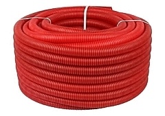 Труба STOUT гофрированная ПНД, цвет красный, наружным диаметром 25 мм для труб диаметром 16-22 мм отрезок \ 005м \