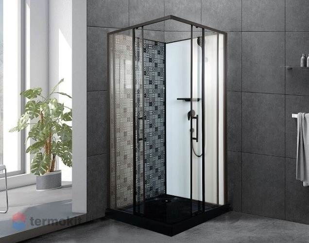 Душевая кабина ESBANO ELEGANCIA 90x90 черный матовый ESKBB90СK