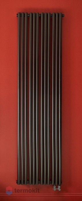 Стальной трубчатый радиатор Empatiko Takt LR2-472-1750/24 секции с нижним подключением цвет Coal Black
