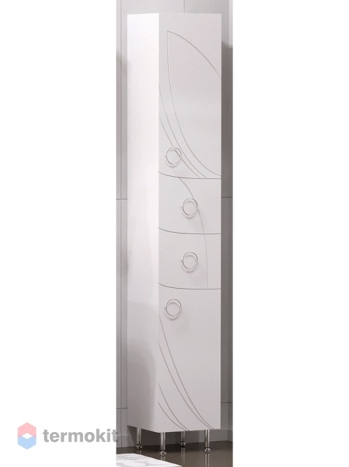 Шкаф-колонна Corozo Ультра Флора 30 напольный белый глянец SD-00000341