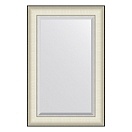 Зеркало с фацетом в багетной раме EVOFORM EXCLUSIVE 54 белая кожа с хромом BY 7450