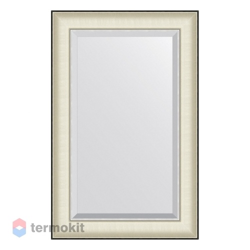 Зеркало с фацетом в багетной раме EVOFORM EXCLUSIVE 54 белая кожа с хромом BY 7450