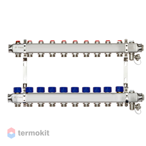 Комплект коллекторов РИДАН SSM-10R set с кронштейнами, 10 контуров