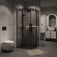 Душевой уголок Grossman Classic 1950x1000x1000 (тонированное стекло) черный матовый 301.K33.04.1010.21.10