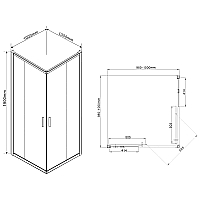 Душевой уголок Vincea Garda 1900x1000x1000 брашированное золото VSS-1G100CLG