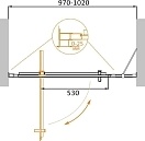 Душевая дверь Cezares Molveno 1000х1950 хром MOLVENO-BA-11-80+20-C-Cr-IV