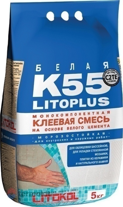 Клей Litokol Litoplus K55 белый 5кг