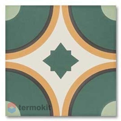 Керамогранит DNA Tiles Sync Circle Green 15x15