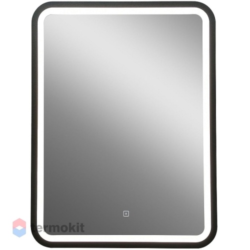 Зеркало Art&Max GENOVA 60 с подсветкой подвесное черный AM-Gen-600-800-DS-F
