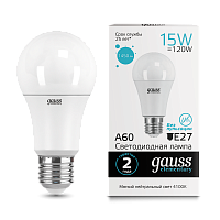 Лампа светодиодная Gauss LED Elementary A60 15W E27 4100K 1/10/40