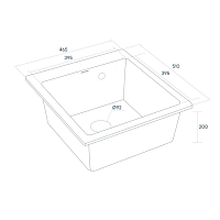 Мойка для кухни Paulmark Zemar черный металлик PM104651-BLM