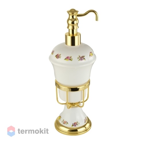 Дозатор жидкого мыла Migliore Provance керамика с декором/золото 17689