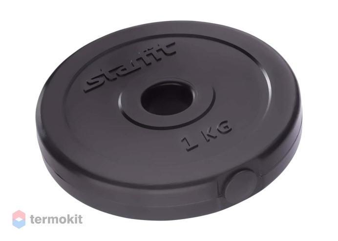Диск пластиковый Starfit BB-203 1 кг, d26 мм, черный