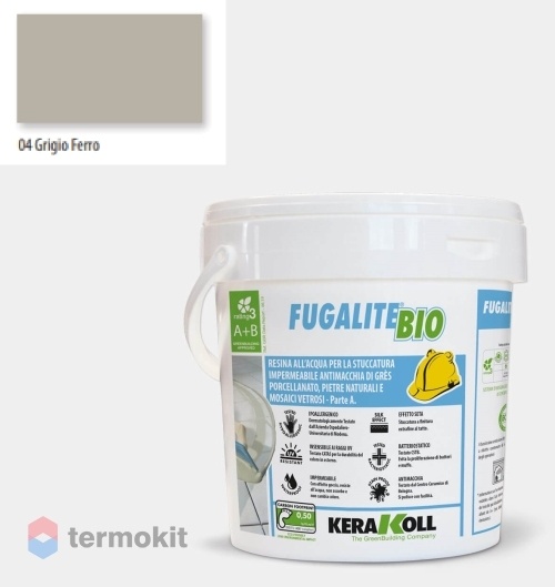Затирка Kerakoll Fugalite Bio эпоксидная 04 Grigio Ferro 3кг