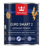 Tikkurila Euro Smart 2 Водоразбавляемая краска для стен и потолков,база А ,0,9л