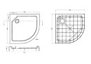 Душевой поддон Cezares TRAY-SMC 900х900х150 TRAY-SMC-R-90-550-150-W
