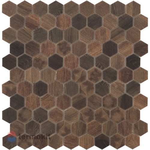 Мозаика Стеклянная Vidrepur Hex Woods № 4701 (на сетке) 31,7x30,7