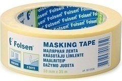 Folsen Малярная лента 38мм x 35м, желтая, 40оС