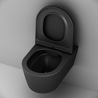 Унитаз подвесной AM.PM Func с сиденьем микролифт черный матовый C8F1701MBSC