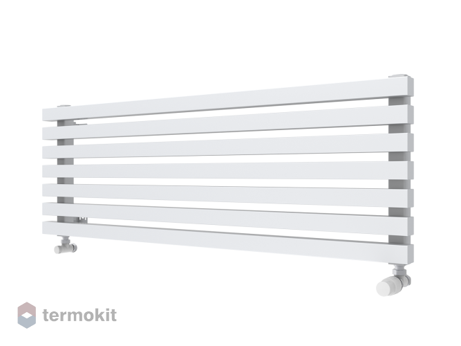 Стальной трубчатый радиатор КЗТО QUADRUM 40 H 500 белый муар / 35 секций с нижним правым подключением