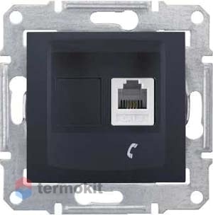 Розетка телефонная RJ11 Schneider Electric Sedna Шнайдер Электрик Седна Графит SDN4101170
