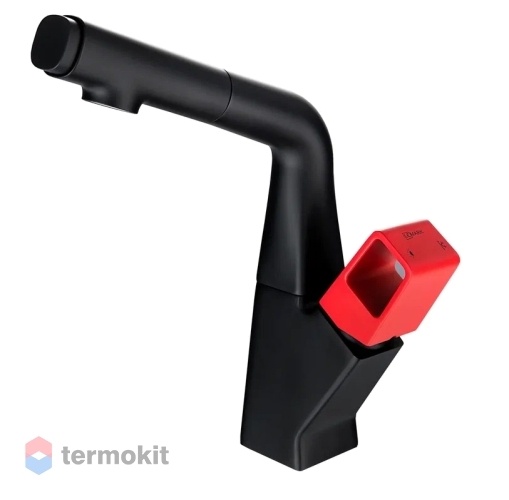 Смеситель для кухни Lemark Soul черный/красный LM6008BR