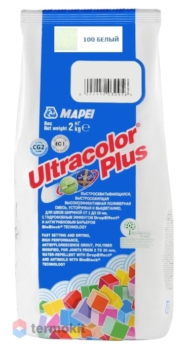 Затирка Mapei Ultracolor Plus №100 (Белый) 2 кг