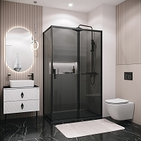 Душевой уголок Grossman Style 1950x1000x1000 (тонированное стекло) черный матовый 120.K33.05.1010.21.10